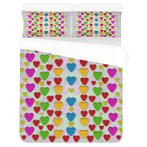 So sweet and hearty as love can be 3-Piece Bedding Set