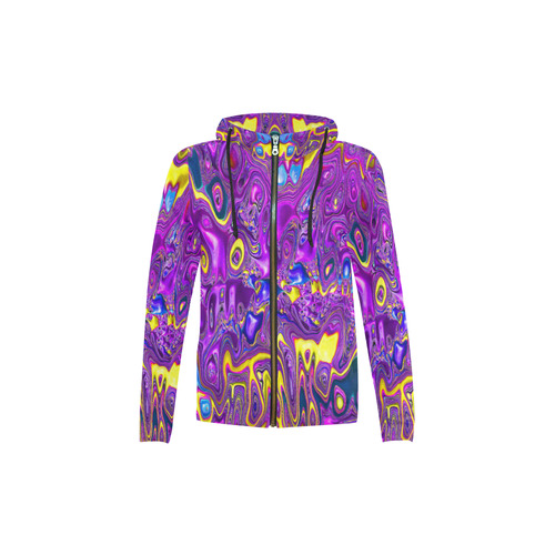 melted fractal 1A by JamColors All Over Print Full Zip Hoodie for Kid (Model H14)