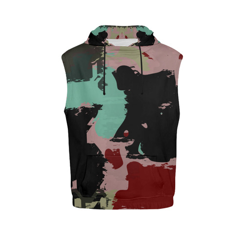 Retro colors texture All Over Print Sleeveless Hoodie for Men (Model H15)