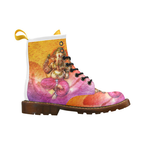 Ganesh, Son Of Shiva And Parvati High Grade PU Leather Martin Boots For Men Model 402H