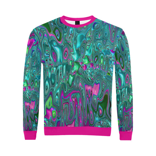 melted fractal 1C by JamColors All Over Print Crewneck Sweatshirt for Men (Model H18)