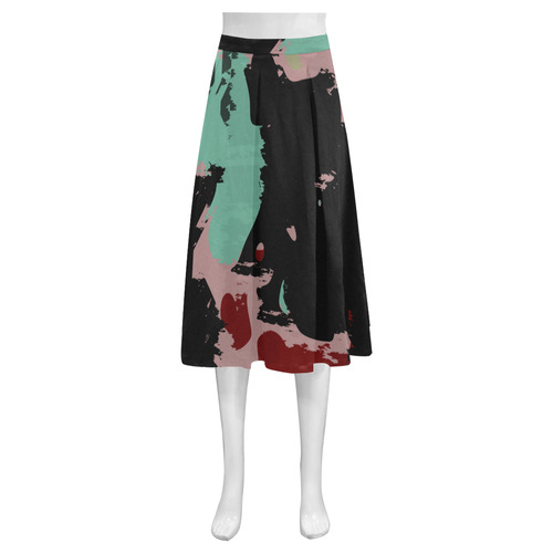 Retro colors texture Mnemosyne Women's Crepe Skirt (Model D16)