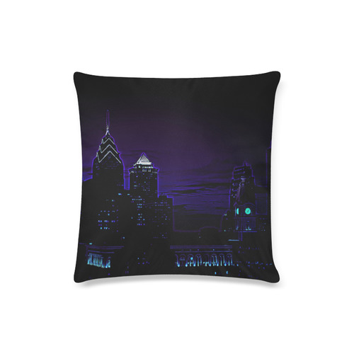 Philadelphia Cityscape Custom Zippered Pillow Case 16"x16"(Twin Sides)