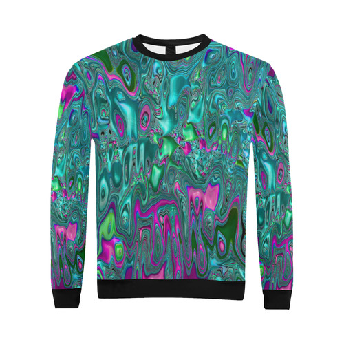 melted fractal 1C by JamColors All Over Print Crewneck Sweatshirt for Men/Large (Model H18)