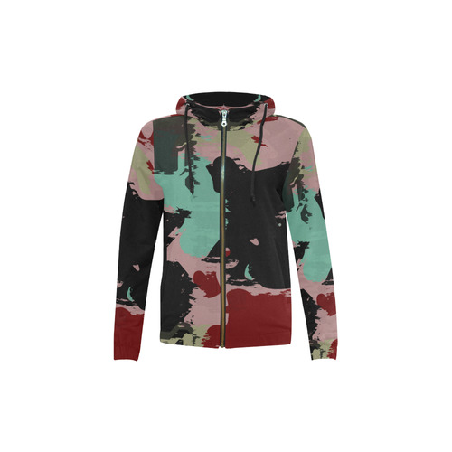 Retro colors texture All Over Print Full Zip Hoodie for Kid (Model H14)