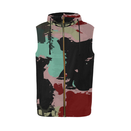 Retro colors texture All Over Print Sleeveless Zip Up Hoodie for Men (Model H16)