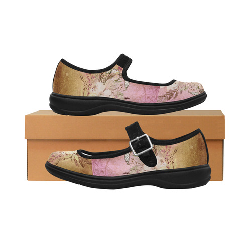 Wonderful floral design, vintage Mila Satin Women's Mary Jane Shoes (Model 4808)