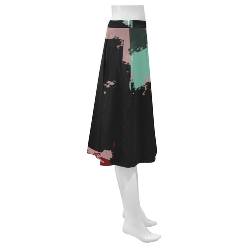 Retro colors texture Mnemosyne Women's Crepe Skirt (Model D16)