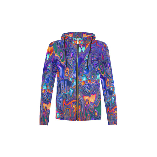 melted fractal 1B by JamColors All Over Print Full Zip Hoodie for Kid (Model H14)