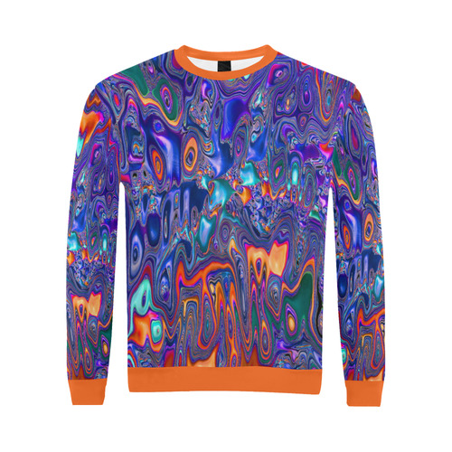 melted fractal 1B by JamColors All Over Print Crewneck Sweatshirt for Men (Model H18)