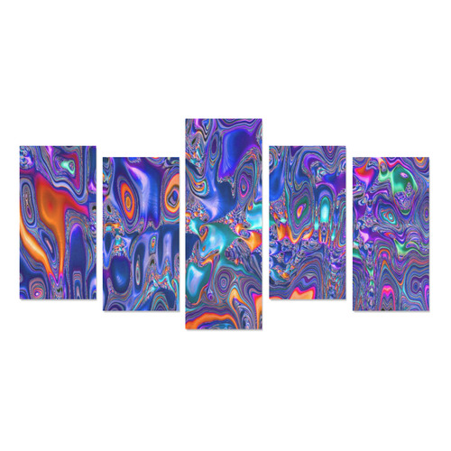 melted fractal 1B by JamColors Canvas Print Sets E (No Frame)