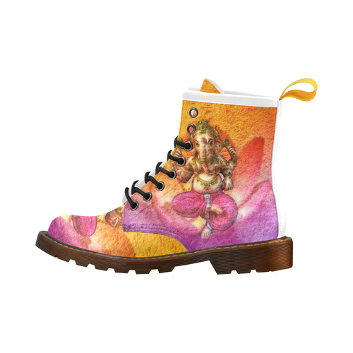 Ganesh, Son Of Shiva And Parvati High Grade PU Leather Martin Boots For Men Model 402H