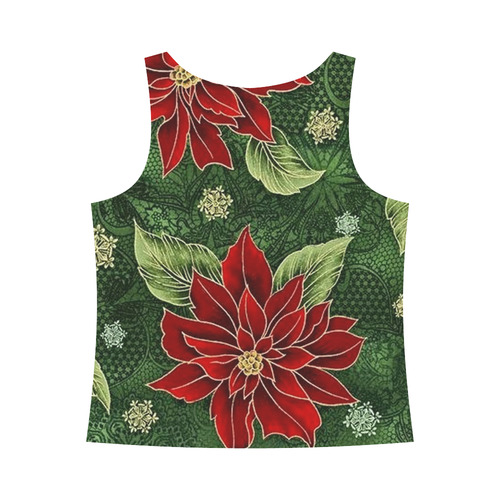 Elegant Christmas Poinsettia All Over Print Tank Top for Women (Model T43)