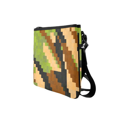 green camo pixel art Slim Clutch Bag (Model 1668)