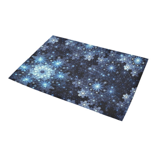 Wintery Blue Snowflake Pattern Azalea Doormat 24" x 16" (Sponge Material)