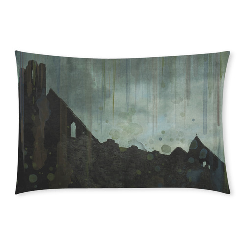 Celtic ruins, photo and watercolor, spooky horror 3-Piece Bedding Set