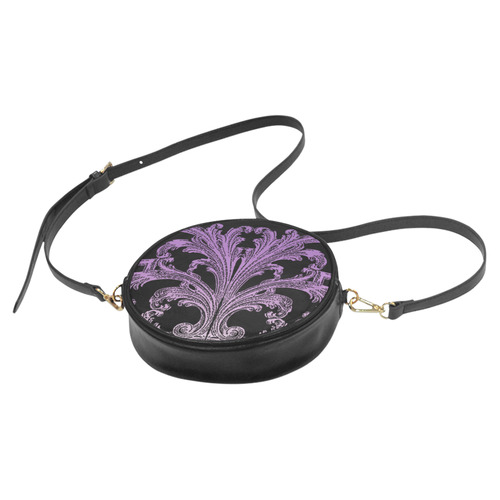 Unique Vintage Swirl Ombre Purple Design Round Sling Bag (Model 1647)