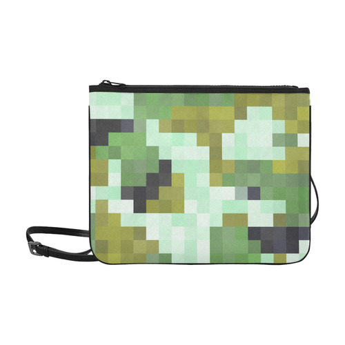 green camo pixels Slim Clutch Bag (Model 1668)