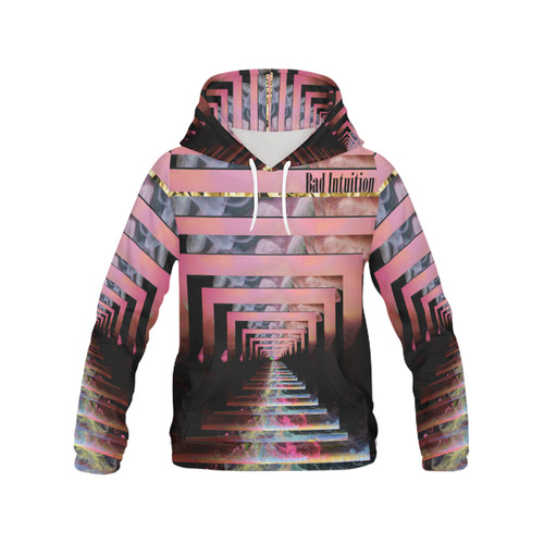 Bad Intuition All Over Print Hoodie for Women (USA Size) (Model H13)