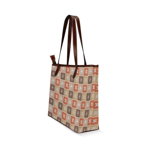 ethnic african pattern. Adinkra simbols. Shoulder Tote Bag (Model 1646)