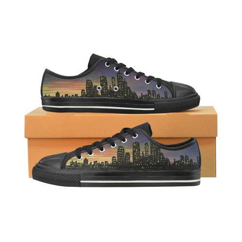 City Lights Low Top Canvas Shoes for Kid (Model 018)