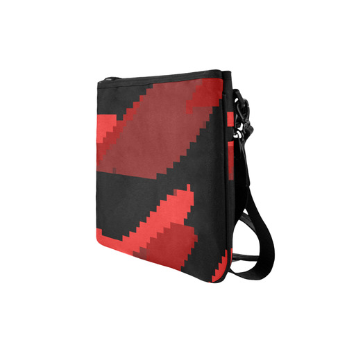 red and black pixel art Slim Clutch Bag (Model 1668)