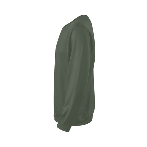 Camo Color Solid Green All Over Print Crewneck Sweatshirt for Men/Large (Model H18)