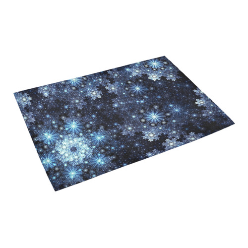 Wintery Blue Snowflake Pattern Azalea Doormat 24" x 16" (Sponge Material)