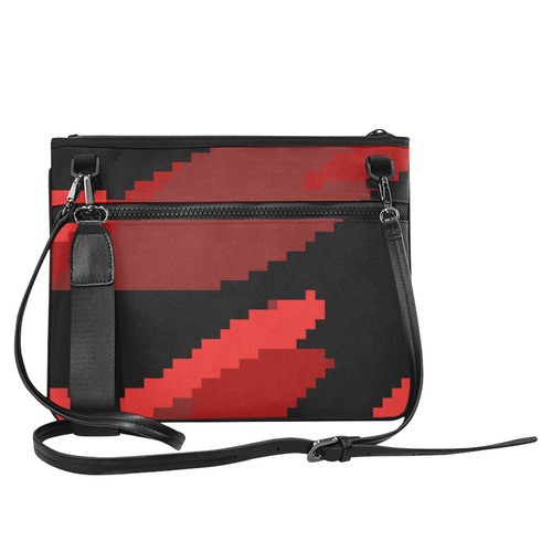 red and black pixel art Slim Clutch Bag (Model 1668)