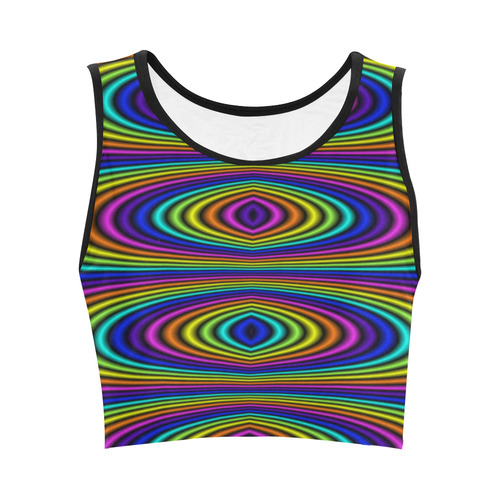 O rainbow Women's Crop Top (Model T42)