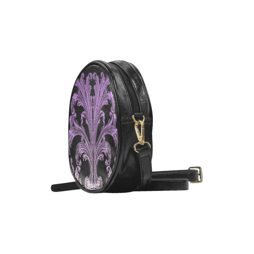 Unique Vintage Swirl Ombre Purple Design Round Sling Bag (Model 1647)