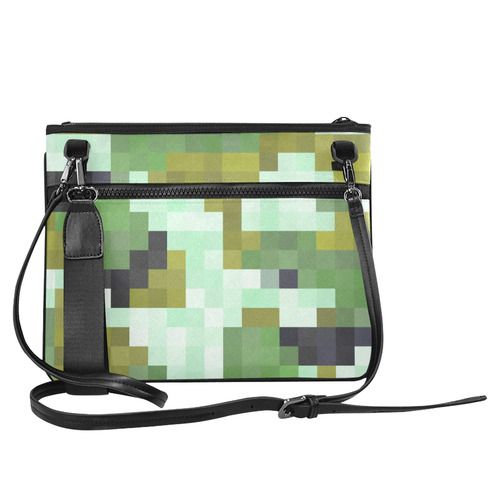 green camo pixels Slim Clutch Bag (Model 1668)