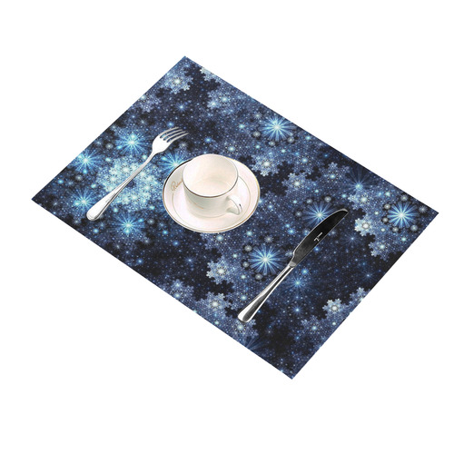 Wintery Blue Snowflake Pattern Placemat 14’’ x 19’’ (Set of 6)