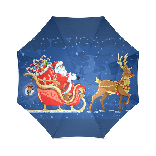 Christmas Santa Claus Sleigh Snow Reindeer Foldable Umbrella (Model U01)