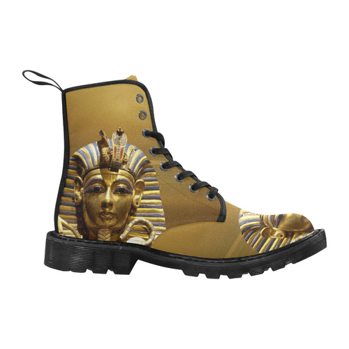 Egypt King Tut Martin Boots for Women (Black) (Model 1203H)
