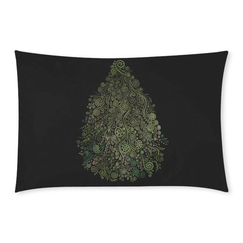 3D Psychedelic Fantasy Tree, green on black 3-Piece Bedding Set