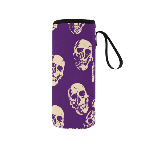Hot Skulls,purple by JamColors Neoprene Water Bottle Pouch/Medium