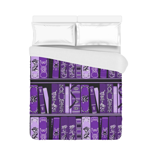 Purple Vintage Books Duvet Cover 86"x70" ( All-over-print)