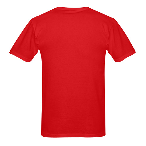 I Love Buffalo NY in Red White and Blue on Rambunctious Red Men's T-Shirt in USA Size (Two Sides Printing)