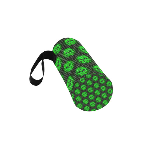 skulls and dotts, green by JamColors Neoprene Water Bottle Pouch/Small