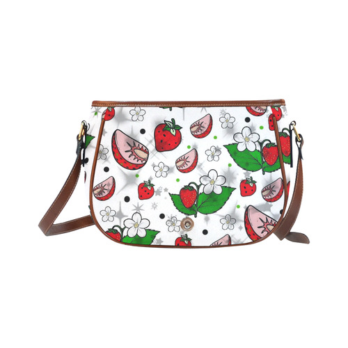 Strawberry Popart by Nico Bielow Saddle Bag/Large (Model 1649)