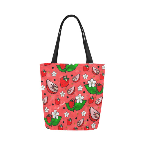 Strawberry Popart by Nico Bielow Canvas Tote Bag (Model 1657)
