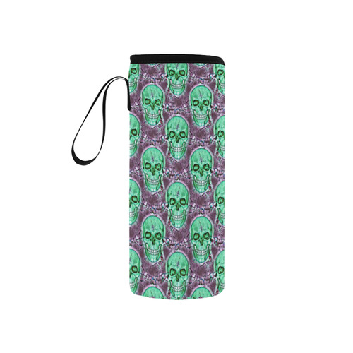 funny skull pattern C by JamColors Neoprene Water Bottle Pouch/Small