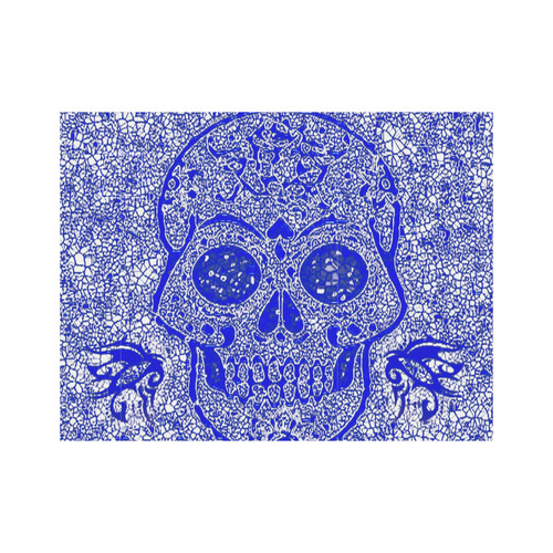 mosaic skull blue Neoprene Water Bottle Pouch/Medium