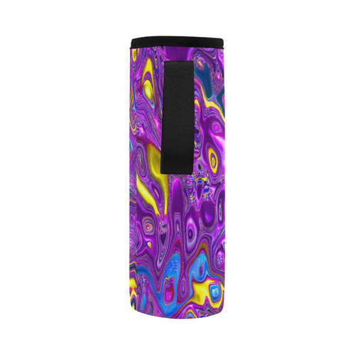 melted fractal 1A by JamColors Neoprene Water Bottle Pouch/Large