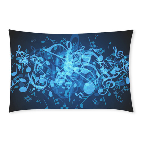 Blue Glow Music Notes 3-Piece Bedding Set