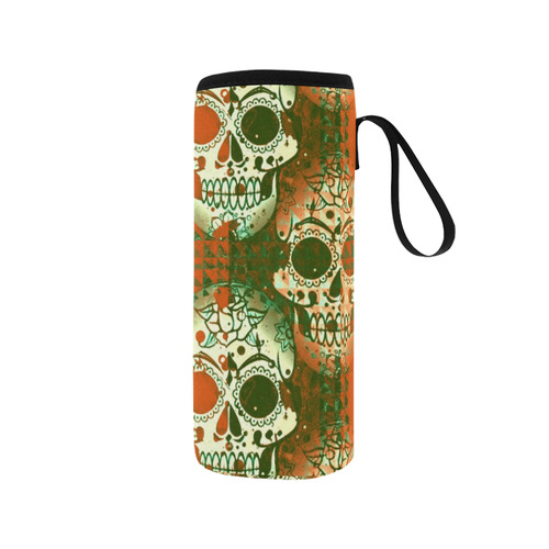 color mix skull 2C by JamColors Neoprene Water Bottle Pouch/Medium