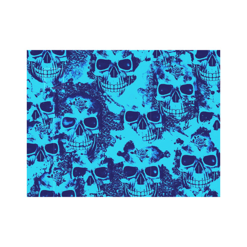 cloudy Skulls blue by JamColors Neoprene Water Bottle Pouch/Medium