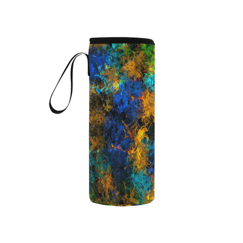 squiggly abstract C by JamColors Neoprene Water Bottle Pouch/Small