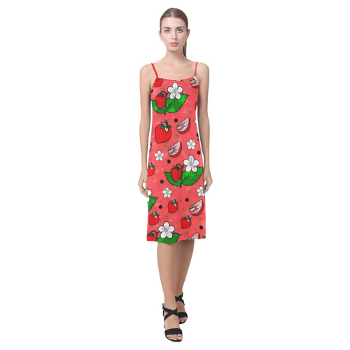 Strawberry Popart by Nico Bielow Alcestis Slip Dress (Model D05)